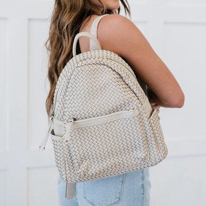 Vegan Leather Handmade Woven Backpack